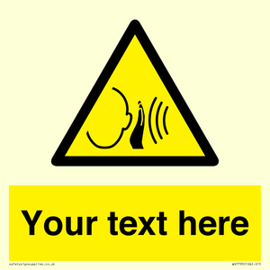 Custom warning sudden loud noise